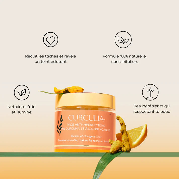 Pads Nettoyants au Curcuma 3 en 1